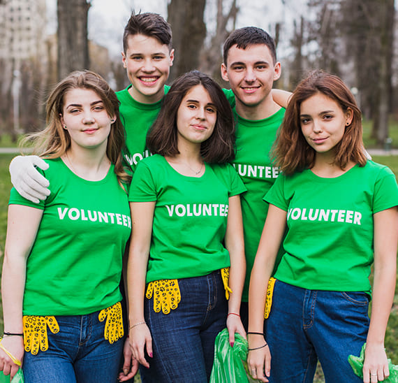 a group of volunteers